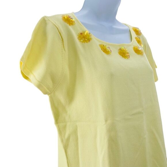 PINK POODLE Yellow Top with Flower Decals - Picture 3 of 7